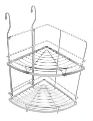 205-Полка рейлинговая угловая двойная хром (236х258х430мм) BOYARD